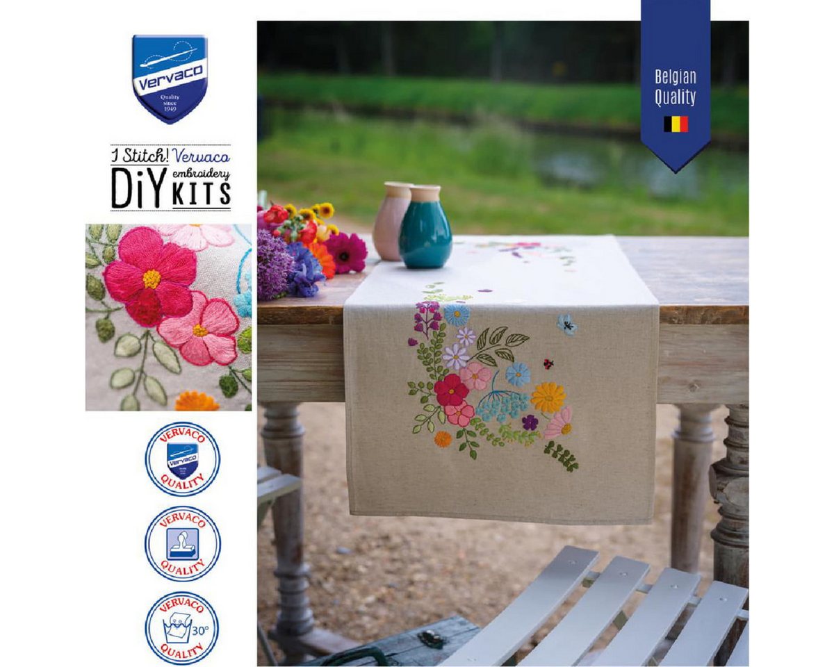 Vervaco Kreativset Vervaco Tischläufer Plattstich Stickpackung "Heiteres Frühjahr", St..., (embroidery kit by Marussia) Bild 3