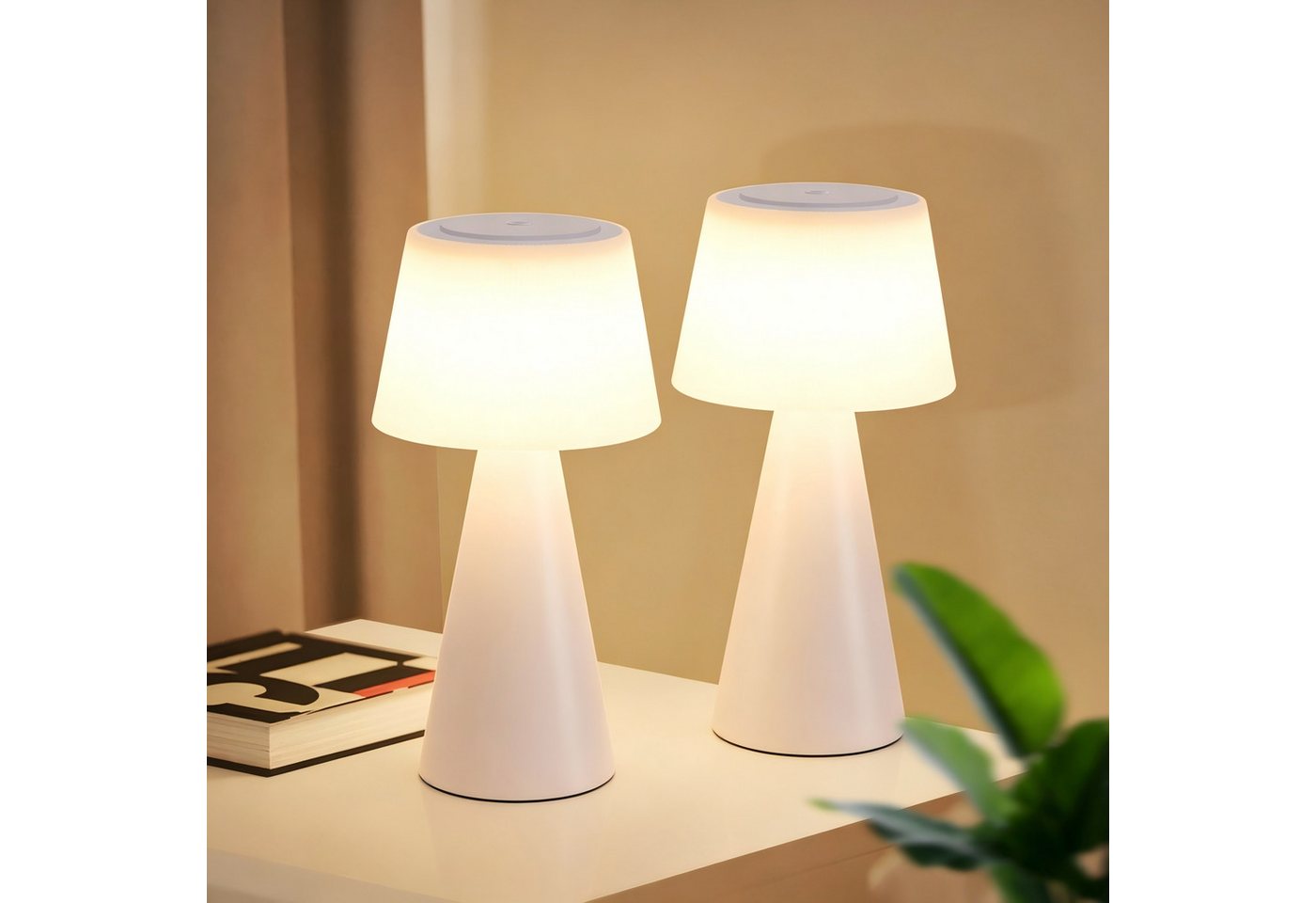 ZMH LED Tischleuchte kabellose Akku Tischlampe mit USB-C, Touch-Dimmer, 3 Helligkeitsstufen, Lichtfarbe 3000–6500 K, 3600 mAh, LED fest integriert, Warmweiß bis Tageslichtweiß, für Wohnzimmer und Schlafzimmer Bild 5