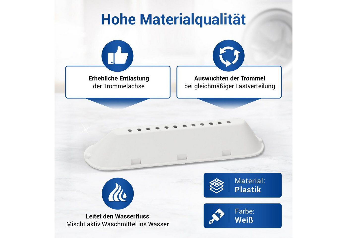 VIOKS Rührwerk Trommelrippe Ersatz für Indesit C00799111, 2-tlg., für Waschmaschine Waschtrockner Bild 2