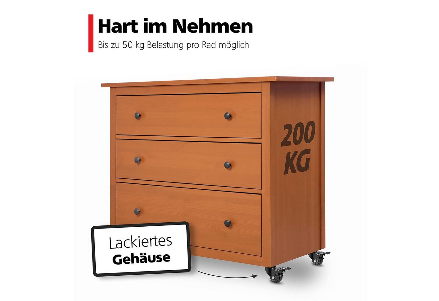 BlingBin Schwerlastrolle 4/8 Stücke 50mm Möbelrollen, Schwerlastrollen Lenkrollen mit Bremse, (8er Set, 8-St., 8 Stück), 360° Drehplatte Rollen Transportrollen für viele Bodenarten Bild 5