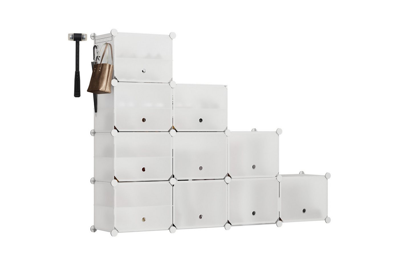 Sekey Schuhregal Schuhschrank Schuhaufbewahrung Platzsparend Schuhregal Schuhorganizer, mit 10 Fächern für 40 Paar Schuhe, 30 x 40 x 31 cm pro Fach, anpassbar Bild 3