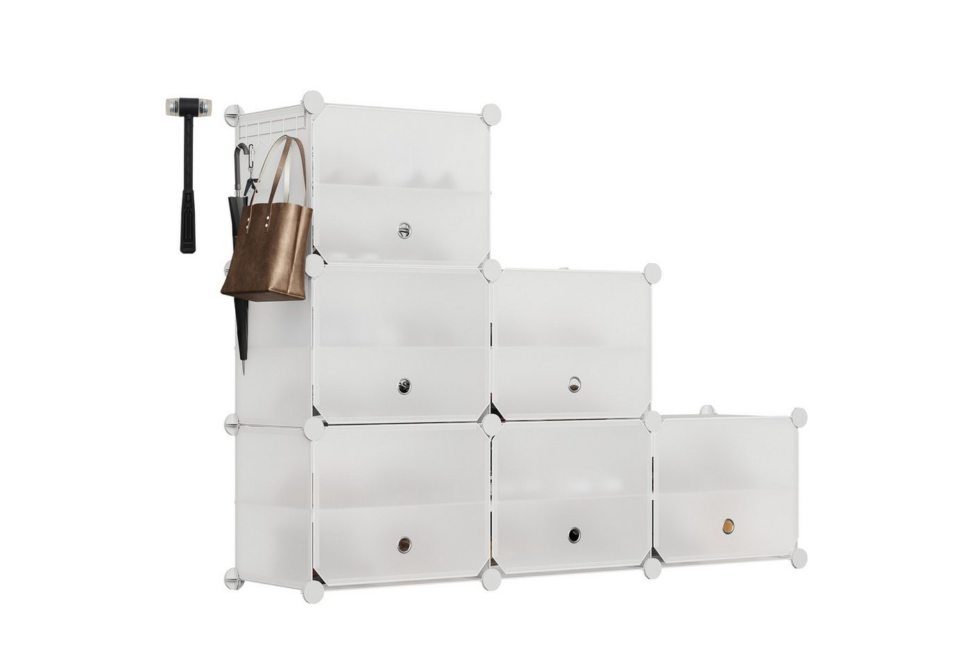 Sekey Schuhregal Schuhschrank Schuhaufbewahrung Platzsparend Schuhregal Schuhorganizer, mit 6 Fächern für 24 Paar Schuhe, 30 x 40 x 31 cm pro Fach, anpassbar