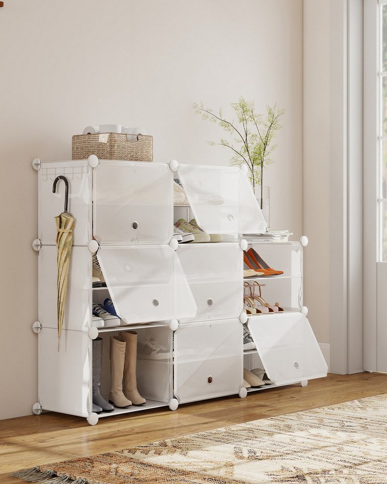 Sekey Schuhregal Schuhschrank Schuhaufbewahrung Platzsparend Schuhregal Schuhorganizer, mit 6 Fächern für 24 Paar Schuhe, 30 x 40 x 31 cm pro Fach, anpassbar Bild 2