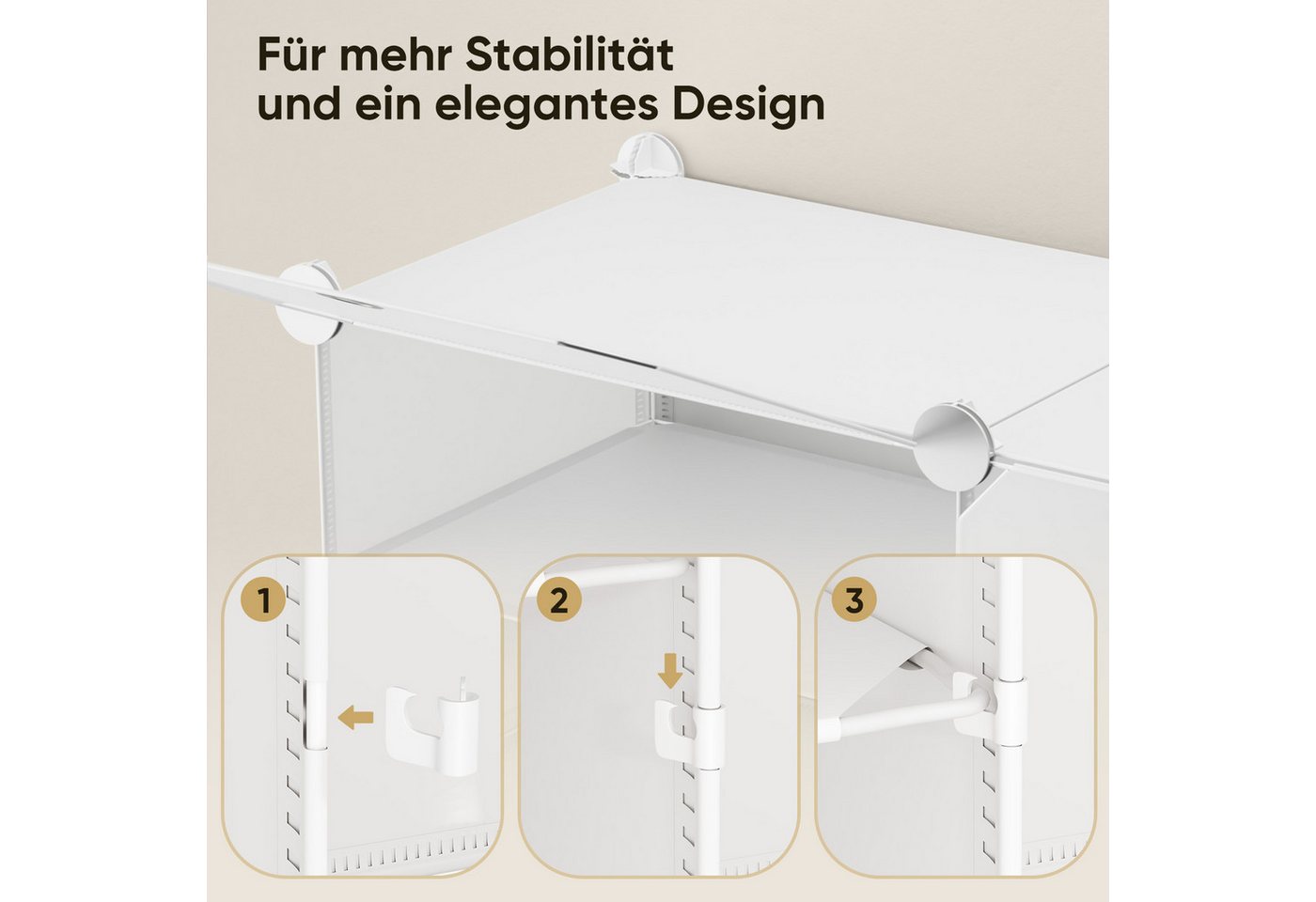 Sekey Schuhregal Schuhschrank Schuhaufbewahrung Platzsparend Schuhregal Schuhorganizer, mit 6 Fächern für 24 Paar Schuhe, 30 x 40 x 31 cm pro Fach, anpassbar Bild 5