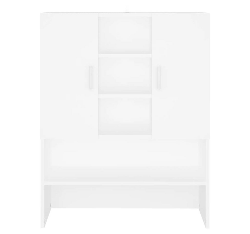 furnicato Waschmaschinenunterschrank Waschmaschinenschrank 70,5x25,5x90 cm Weiß (1-St) Badregal mit 9 Fächern, 2 Türen und Wandhalterung für das Badezimmer Bild 3