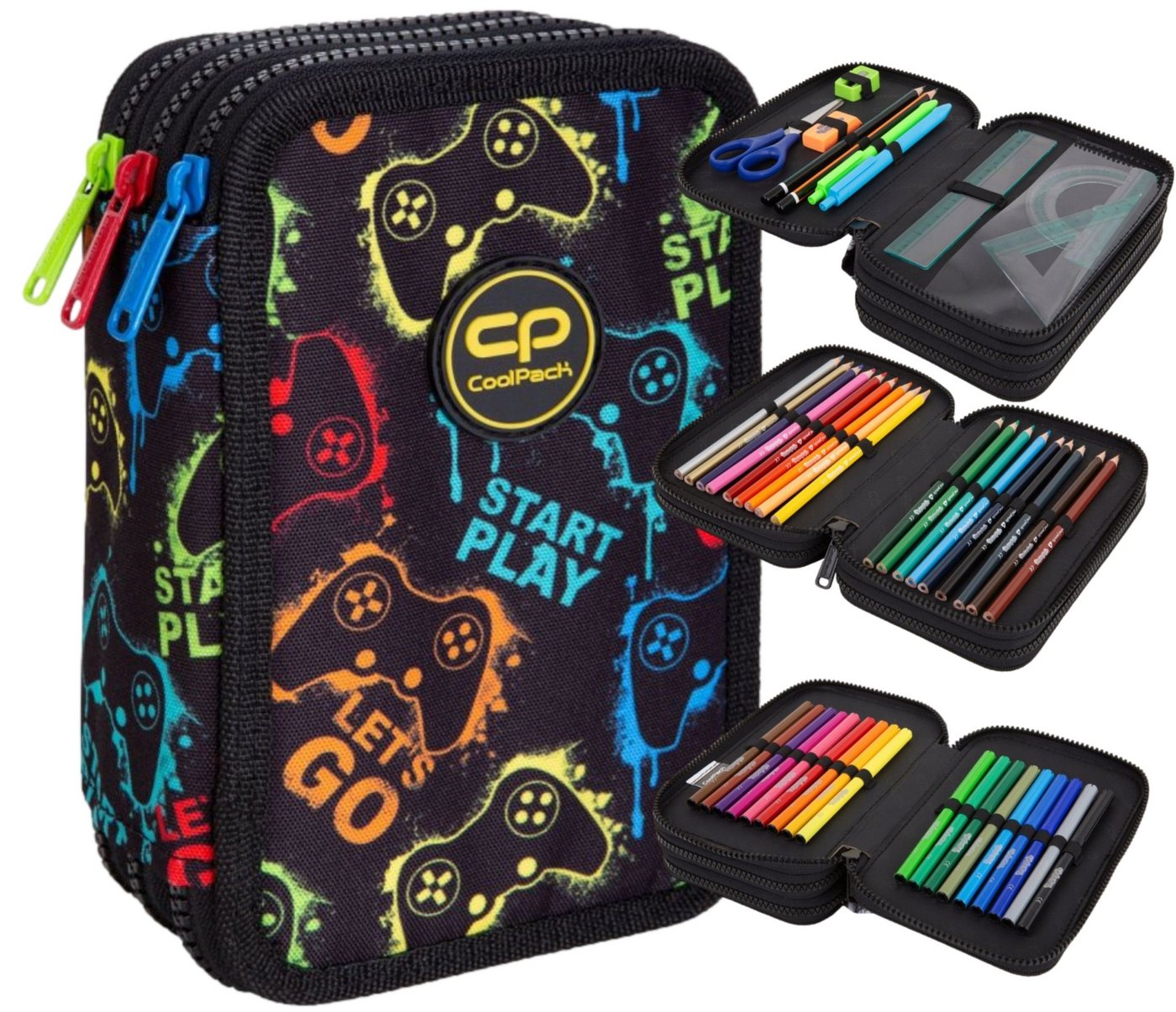 CoolPack Federmäppchen COOLPACK - JUMPER 3 - Dreifach-Federmäppchen mit Zubehör - XPLAY Bild 5