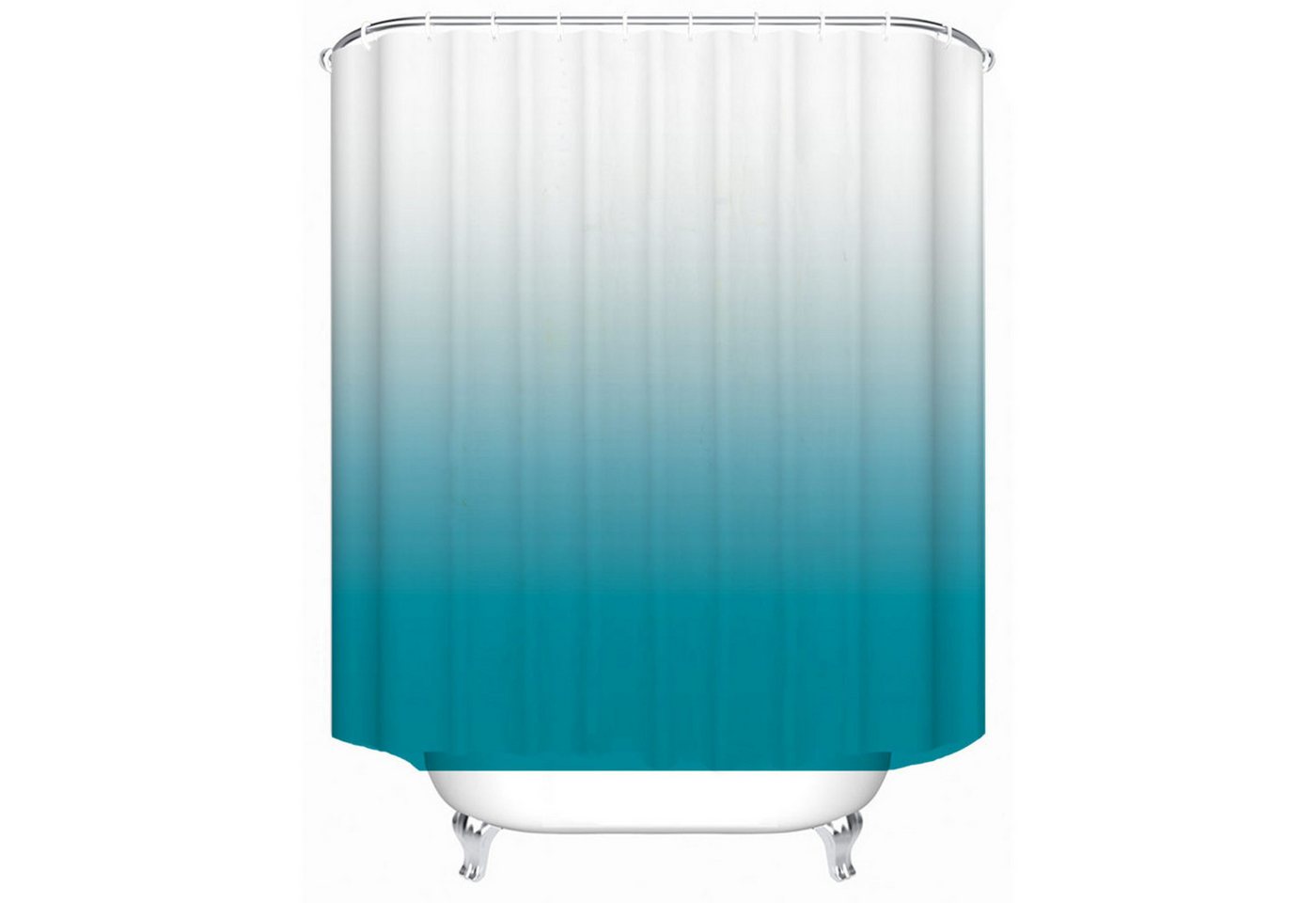 OKWISH Duschvorhang Badezimmer Vorhang Badewannenvorhang Dusche Textile Vorhänge Breite 180 cm (180x200 cm Wasserabweisend Anti-schimmel Waschbar 12 Duschvorhangringe, 1-tlg., Stoffvorhang), Badevorhang für Badewanne Hotelbad Dusche Reisemobil usw. Bild 2