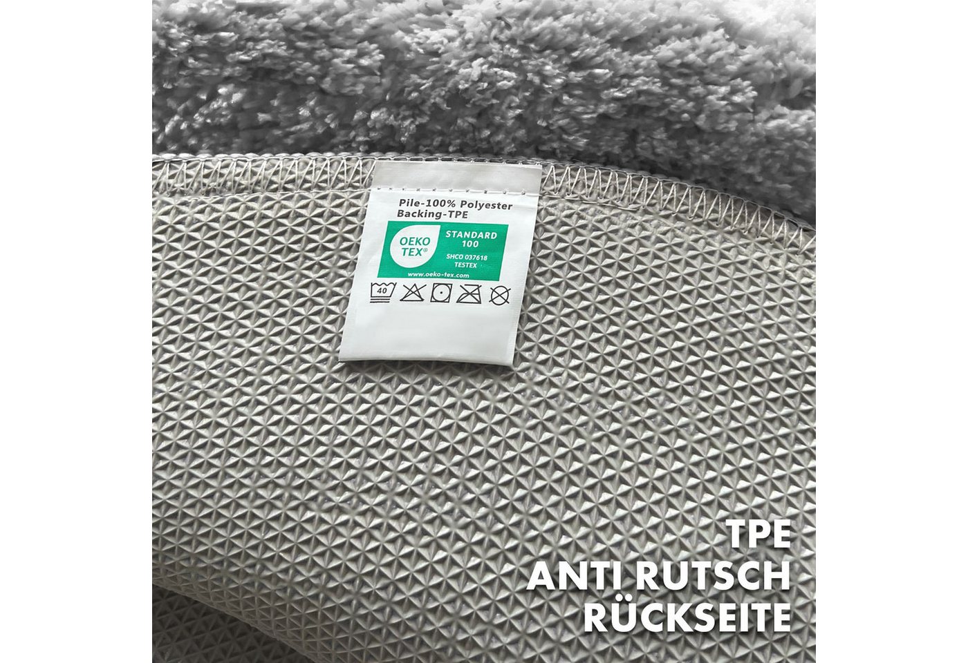 Floordirekt Badematte Maris, ausfranssicher, verschiedene Farben, aus weicher Mikrofaser, Höhe 15 mm, rutschhemmend beschichtet, fusselfrei, Polyester, Rund, 120cm Durchmesser, für Fußbodenheizung geeignet