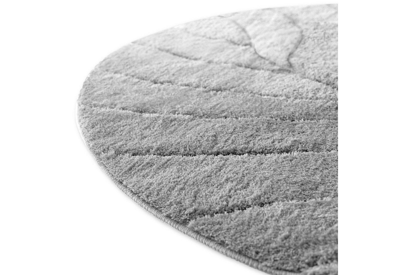 Floordirekt Badematte Maris, ausfranssicher, verschiedene Farben, aus weicher Mikrofaser, Höhe 15 mm, rutschhemmend beschichtet, fusselfrei, Polyester, Rund, 120cm Durchmesser, für Fußbodenheizung geeignet Bild 3