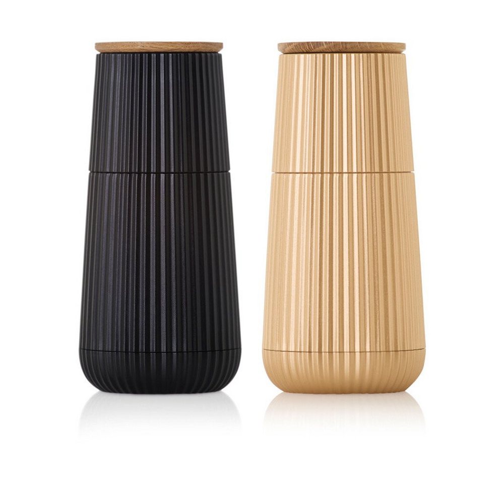 AdHoc Salz-/Pfeffermühle Pfeffer- und Salzmühlen-Set 2-tlg. Scape black & gold, (2 Stück), Pfeffer- und Salzmühlen-Set, 2-tlg., Ø5,8cm, Kunsstoff, mehrfarbig Bild 2