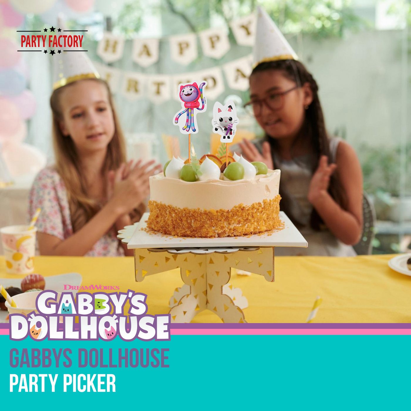 Party Factory Partyspieße Gabby’s Dollhouse Party Picker 12 Stück – Picker für Muffins & Snacks (12-St)