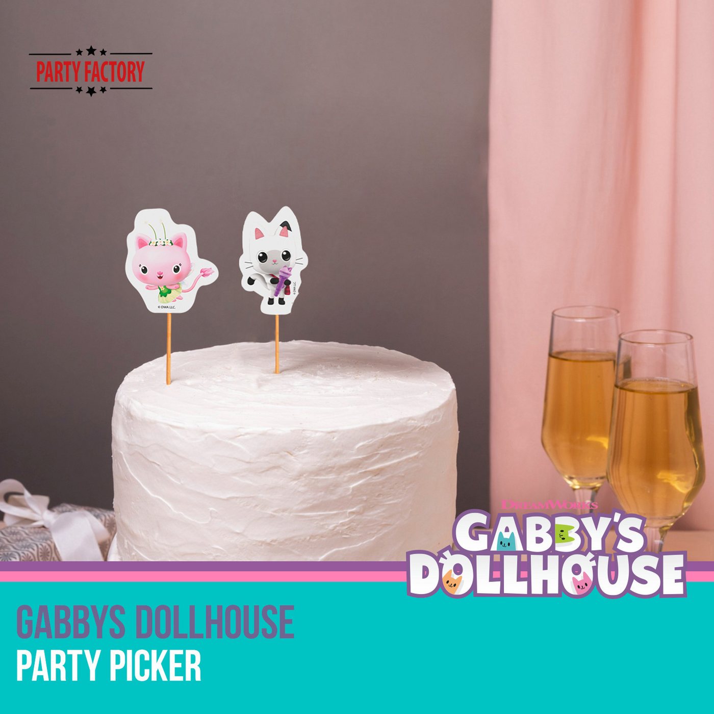 Party Factory Partyspieße Gabby’s Dollhouse Party Picker 12 Stück – Picker für Muffins & Snacks (12-St) Bild 4