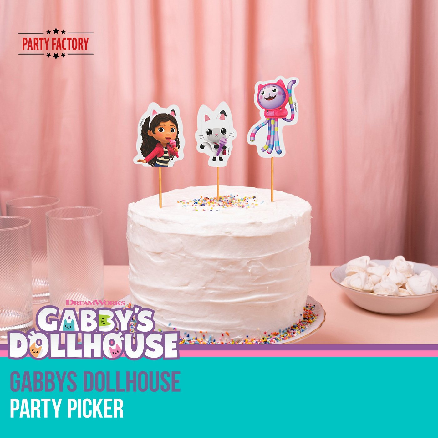 Party Factory Partyspieße Gabby’s Dollhouse Party Picker 12 Stück – Picker für Muffins & Snacks (12-St) Bild 5