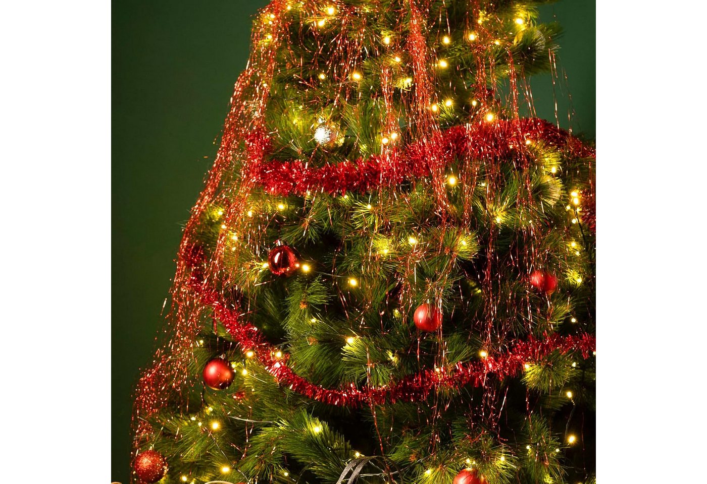 Salcar LED-Lichterkette 2m-100m LED Lichterkette Weihnachtsbaum 20-1660er LED Weihnachtsdeko, 2m 20 LED, Dauerlicht und Blinkmodus, USB