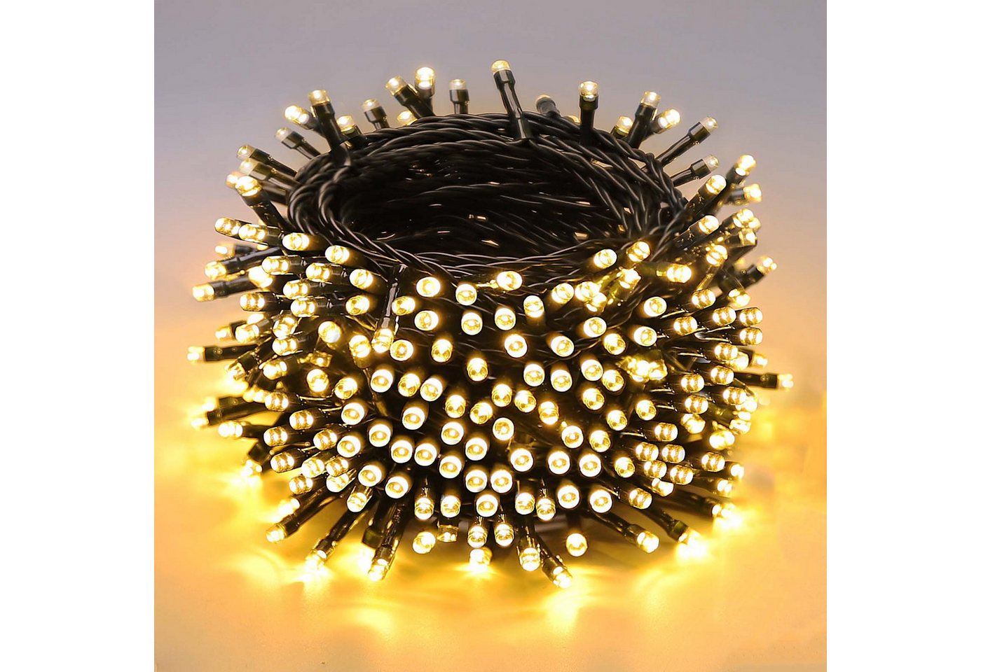 Salcar LED-Lichterkette 2m-100m LED Lichterkette Weihnachtsbaum 20-1660er LED Weihnachtsdeko, 2m 20 LED, Dauerlicht und Blinkmodus, USB Bild 2