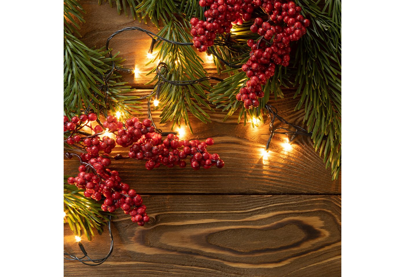 Salcar LED-Lichterkette 2m-100m LED Lichterkette Weihnachtsbaum 20-1660er LED Weihnachtsdeko, 2m 20 LED, Dauerlicht und Blinkmodus, USB Bild 3