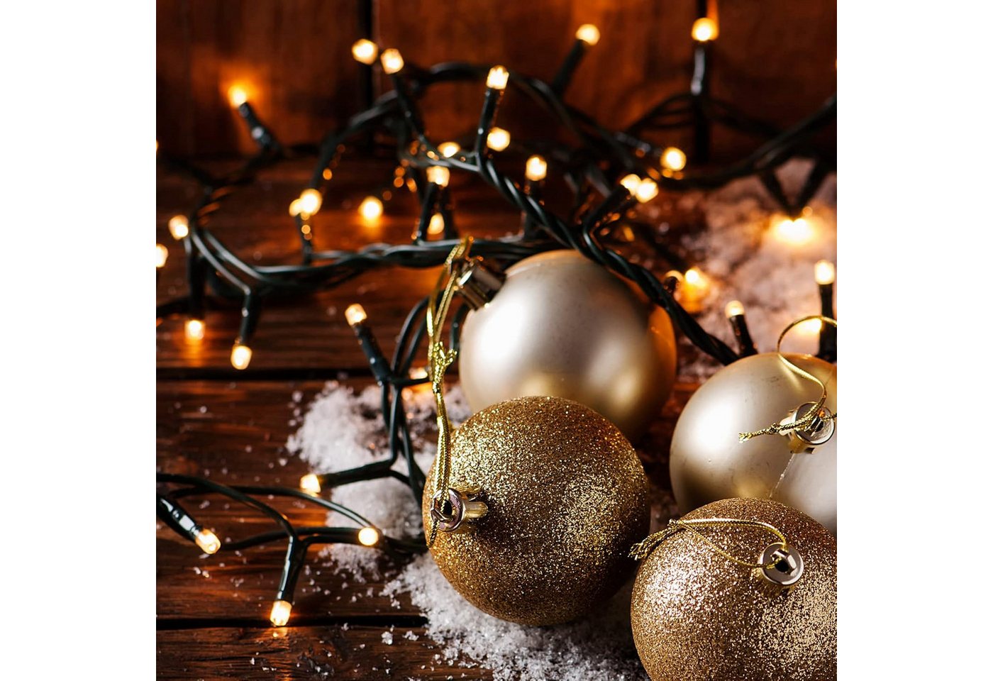 Salcar LED-Lichterkette 2m-100m LED Lichterkette Weihnachtsbaum 20-1660er LED Weihnachtsdeko, 2m 20 LED, Dauerlicht und Blinkmodus, USB Bild 4