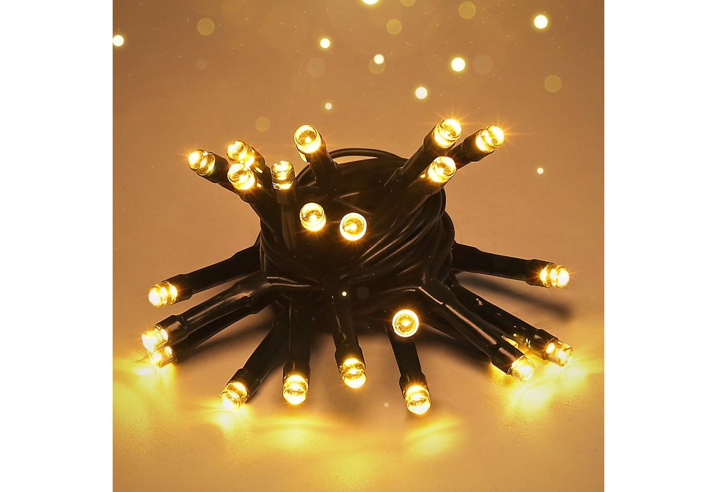 Salcar LED-Lichterkette 2m-100m LED Lichterkette Weihnachtsbaum 20-1660er LED Weihnachtsdeko, 2m 20 LED, Dauerlicht und Blinkmodus, USB Bild 5