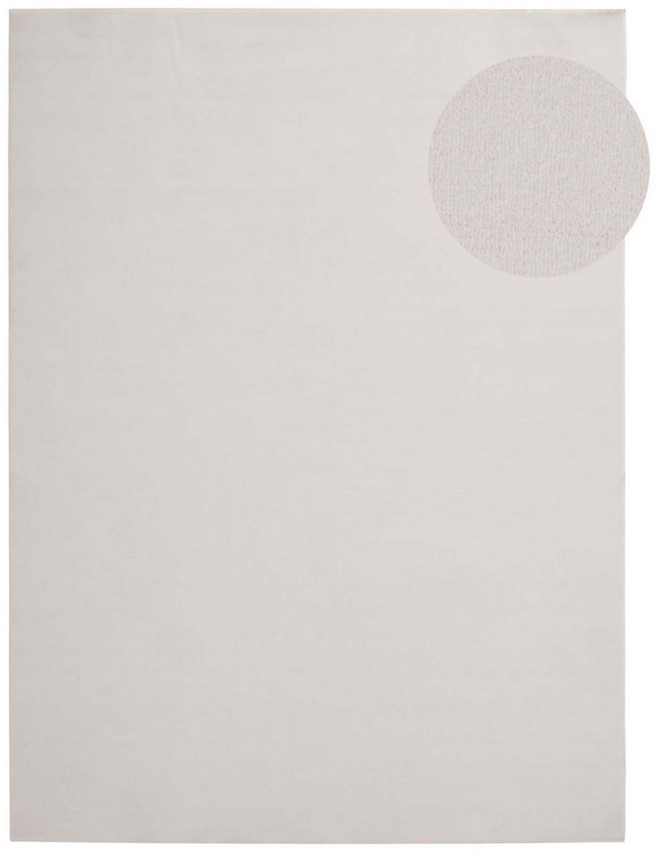 TaCa Home Teppich Kurzflor-Teppich Uni, rechteckig, Höhe: 9 mm, Wohnzimmer Schlafzimmer Esszimmer, creme - 60 x 120 cm Bild 4