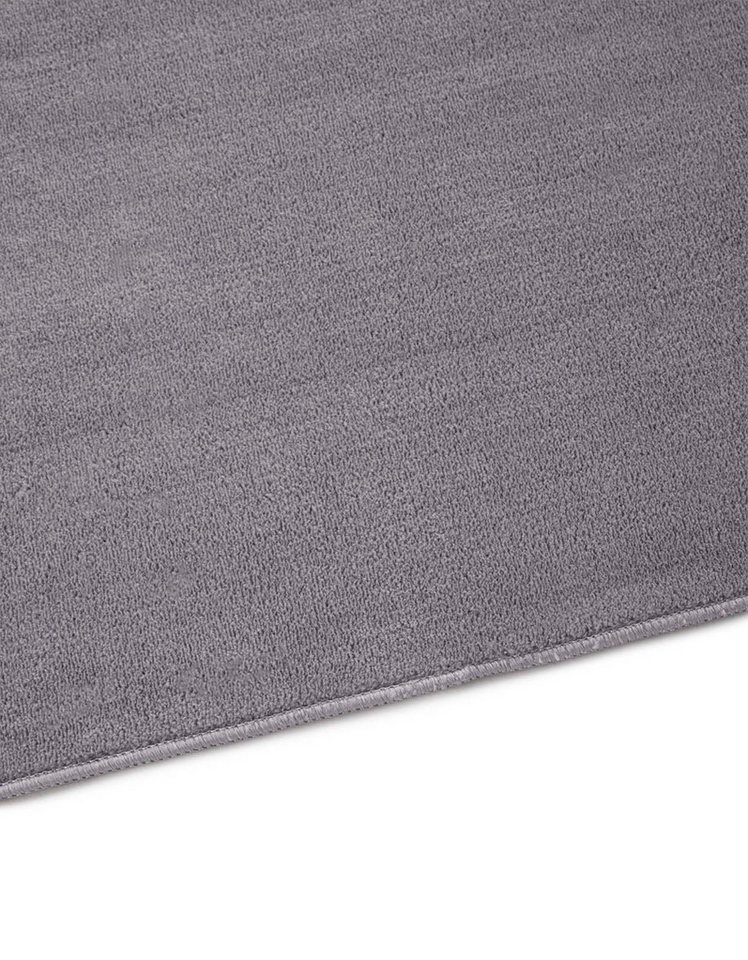 TaCa Home Teppich Kurzflor-Teppich Uni, rechteckig, Höhe: 9 mm, Wohnzimmer Schlafzimmer Esszimmer, grau - 60 x 120 cm Bild 3