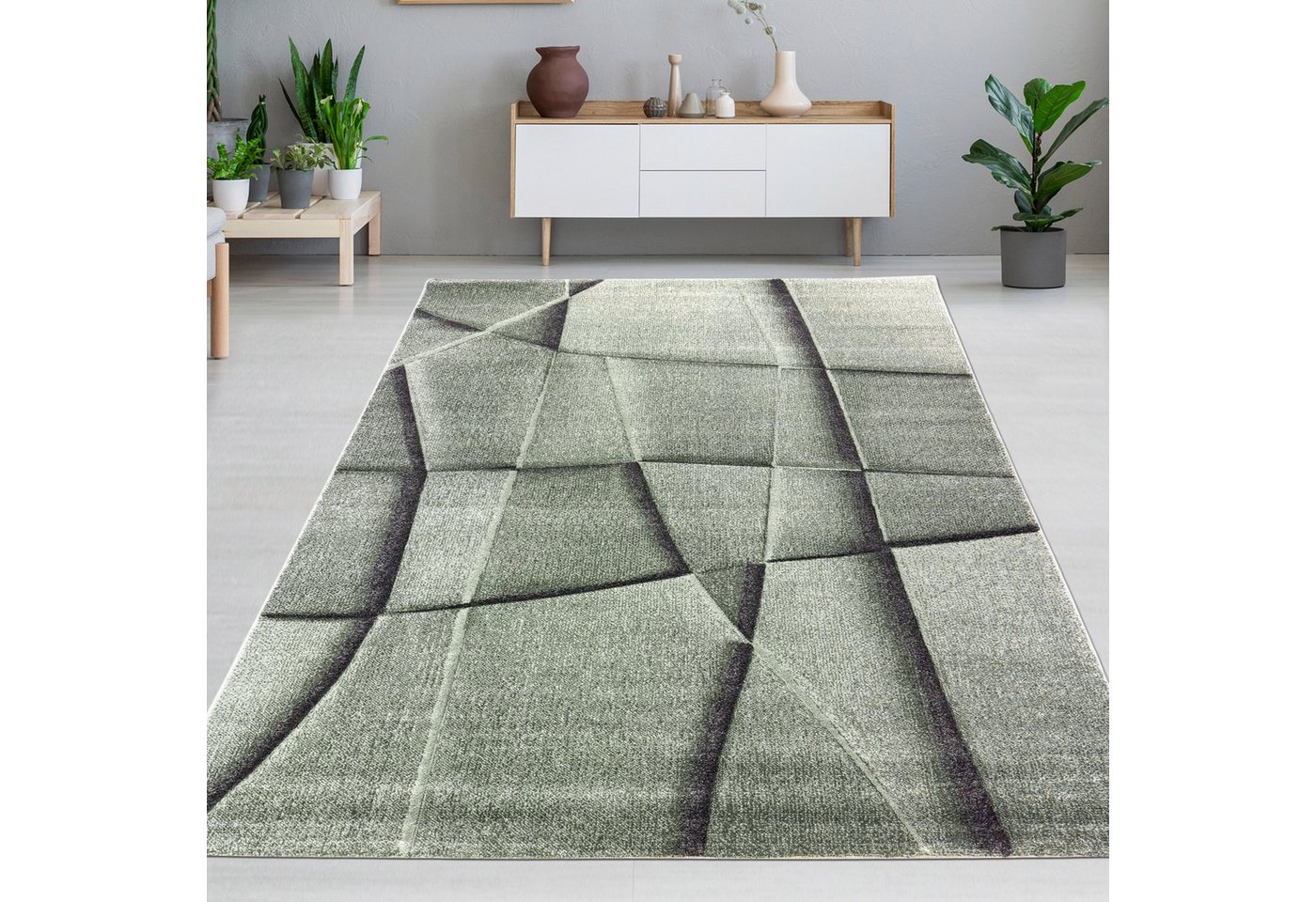 Carpetia Designteppich Modernes Musterdesign, rechteckig, Höhe: 10 mm, pflegeleicht, strapazierfähig, handgearbeiteter Konturenschnitt Bild 4