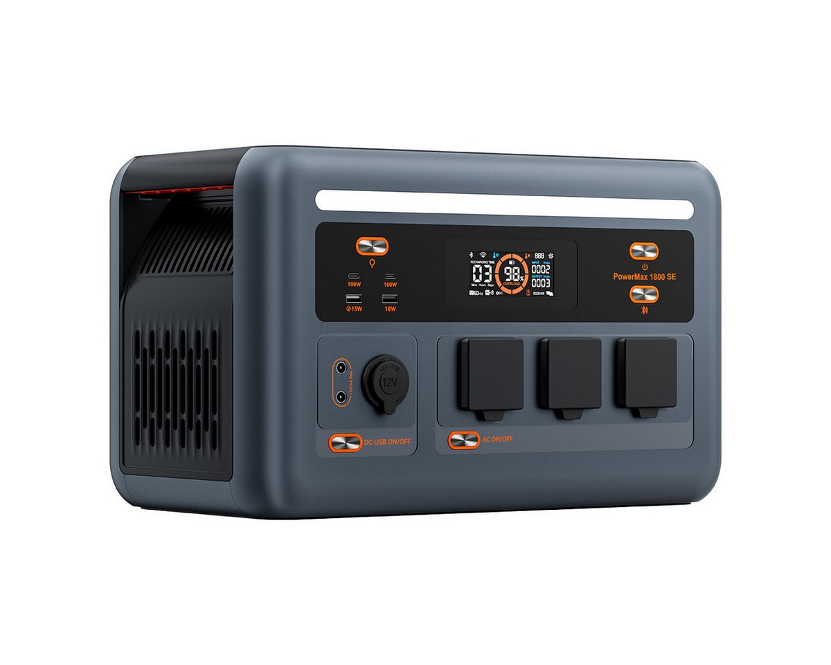 OSCAL Stromerzeuger PowerMax 1800SE Tragbare Powerstation 1800W/1024Wh, 10 Ausgänge, 1,8 in kW, App, WLAN, Bluetooth, USV, 800W Solarladung Bild 4