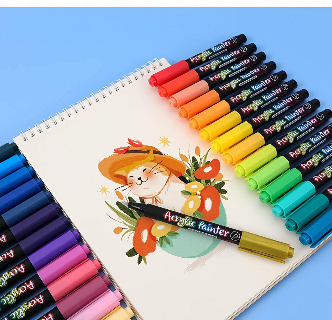 FOUORTUNATE-BEE Lackmarker Acrylmarker Set wasserfest für Stein, Glas, Papier & DIY, (12-tlg), Acrylstifte Set für Kinder, Ostern, Weihnachten & Basteln