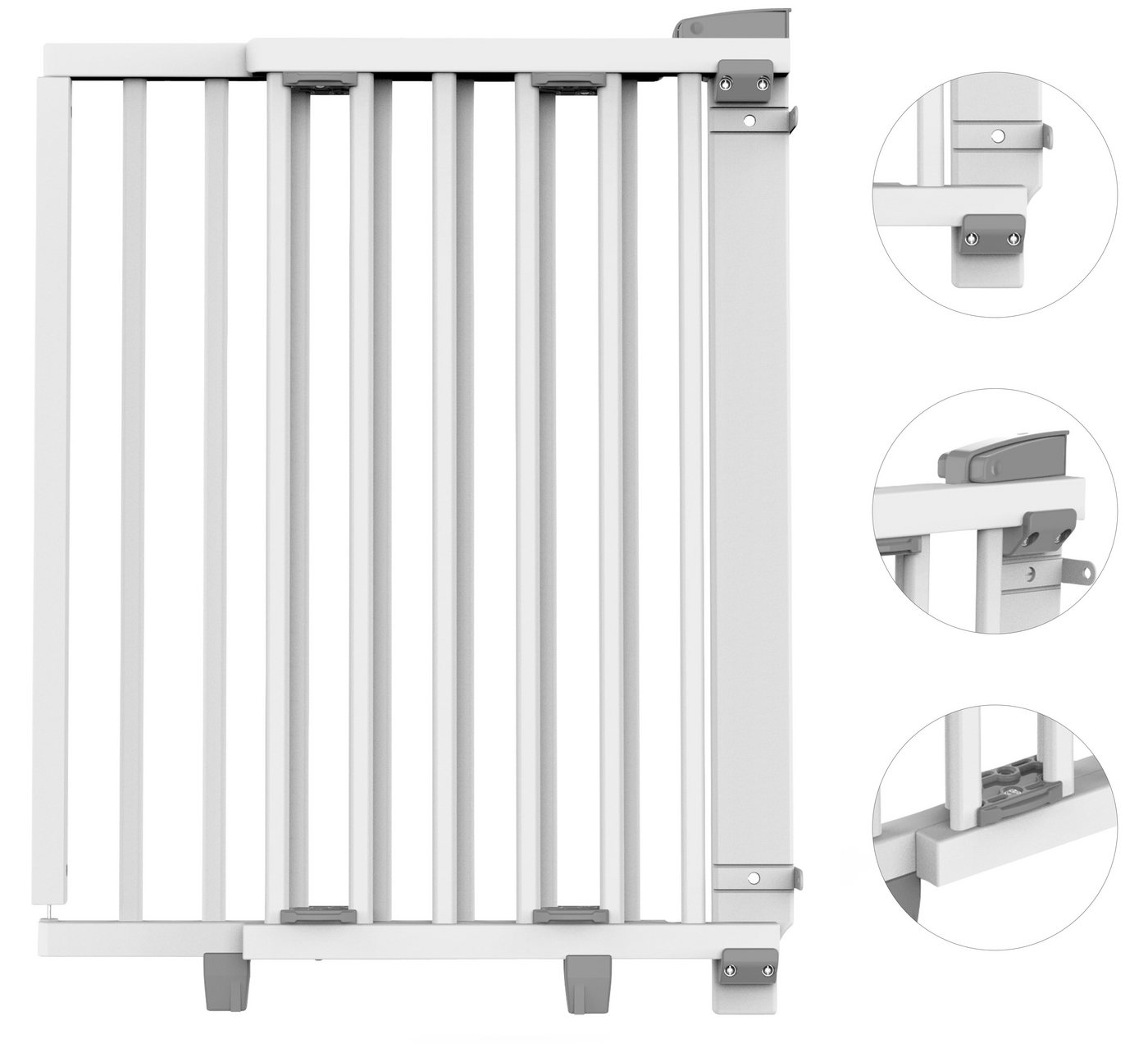 Geuther Türschutzgitter Oris zum Bohren 58-133 cm Weiß, Barrierefreier Durchgang - für Erwachsene leicht zu öffnen Bild 3