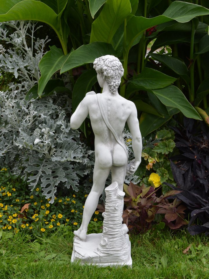 gartendekoparadies.de Gartenfigur Statue David von Michelangelo, Steinfigur, H. 58 cm, 9 kg, Frostsicher Bild 2