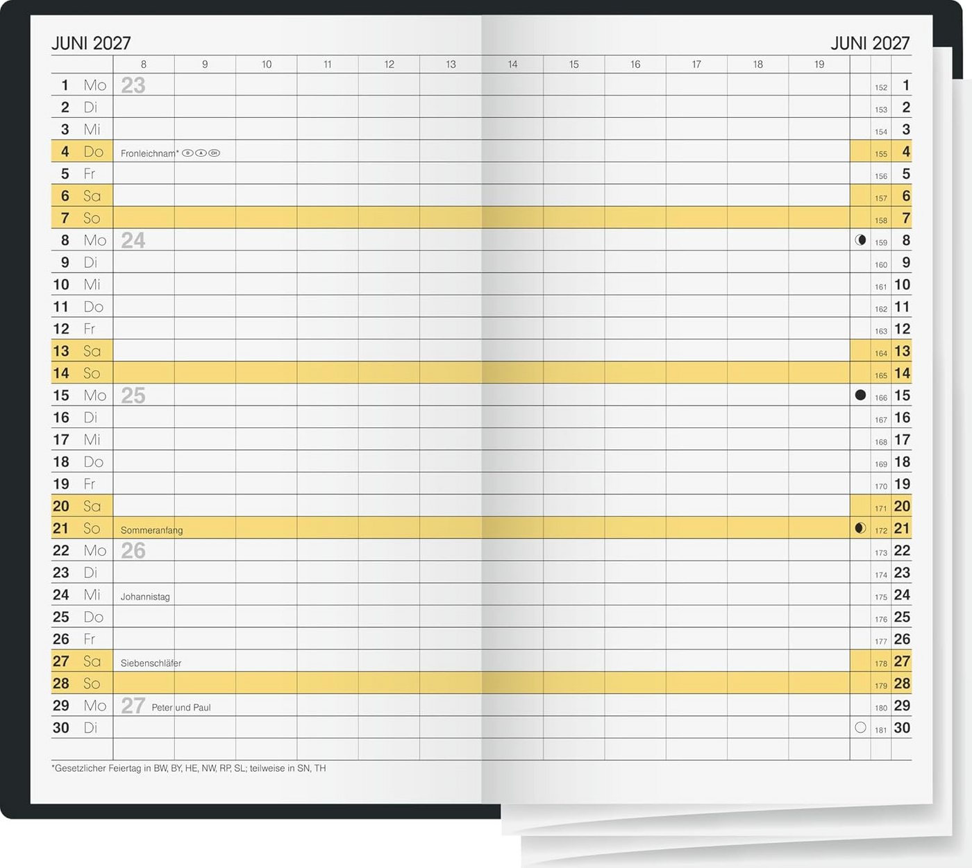 BRUNNEN Taschenkalender BRUNNEN Taschenkalender Mod. 746 2027, A6, Kunststoff, schwarz Bild 2