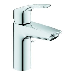 Grohe - Eurosmart Einhand-Waschtischbatterie, S-Size, Zugstangen-Garnitur, Energie-Spar, Einlochmontage, Temperaturbegr. Chrom