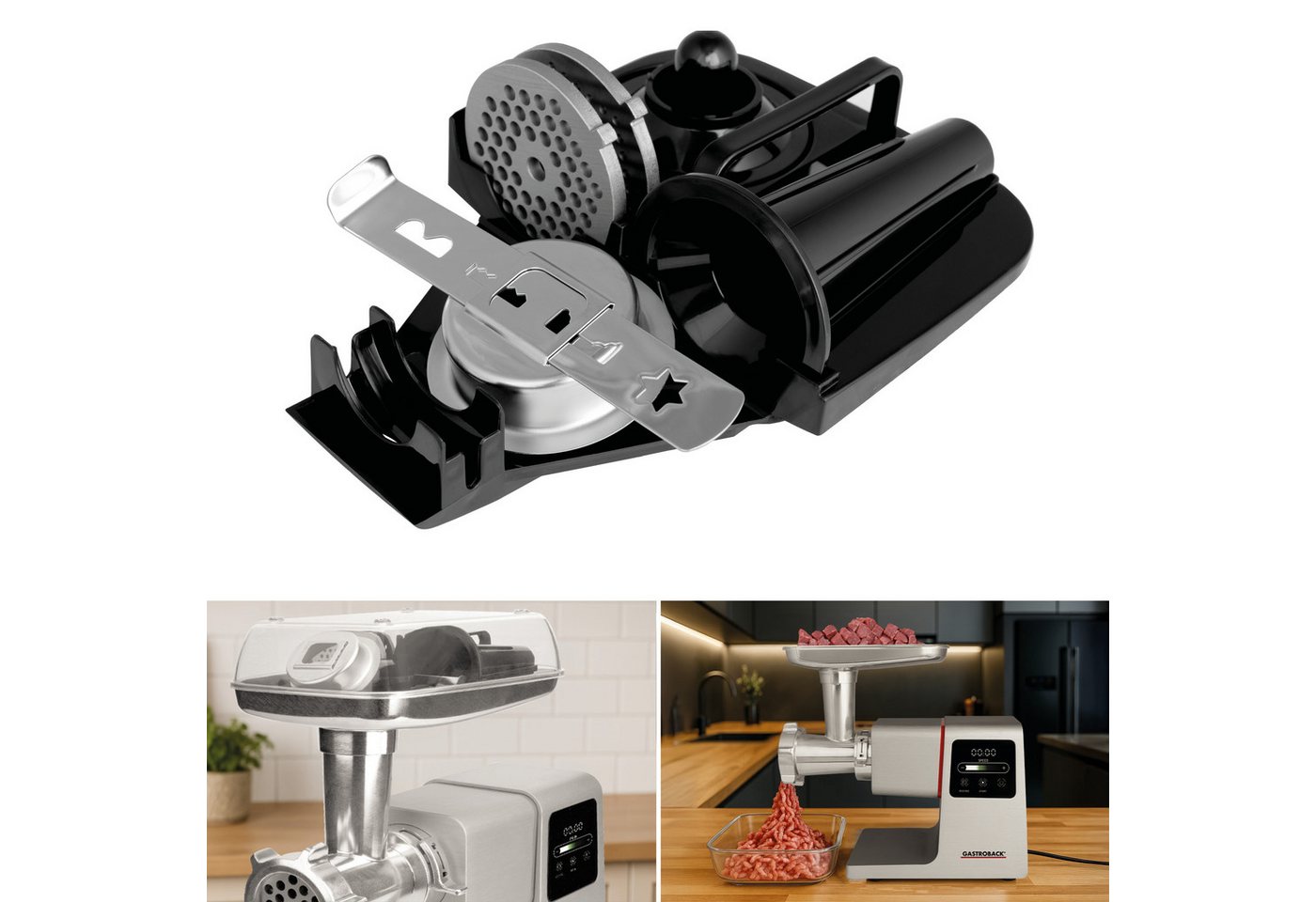 Gastroback Fleischwolf Design Fleischwolf 6-in-1 Power Pro, inklusive Burger-Presse