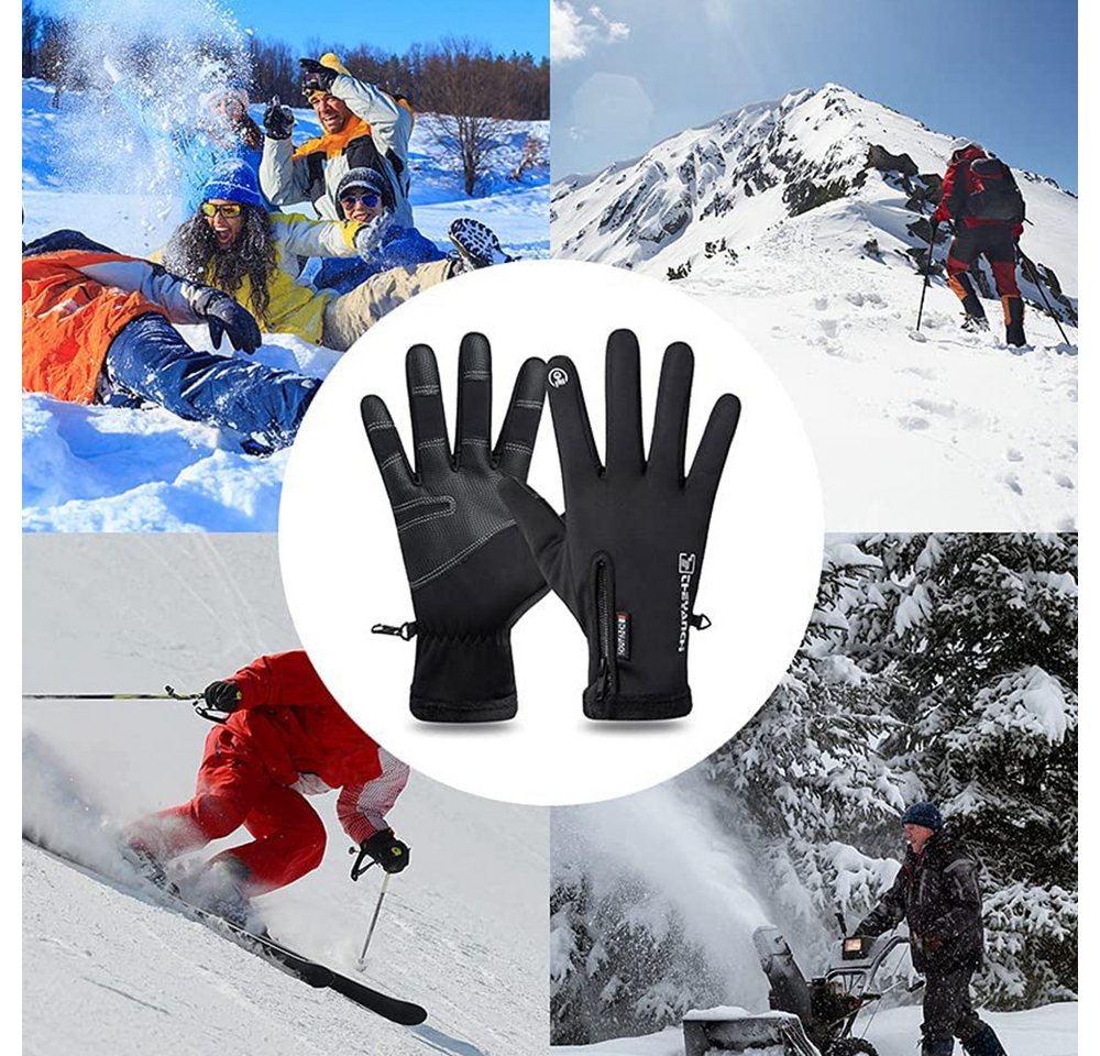 Cachito Fahrradhandschuhe Thermo Handschuhe Winter Anti-Rutsch Touchscreen Sporthandschuhe Für Fahrrad, Laufen, Wandern, Fahren Bild 4