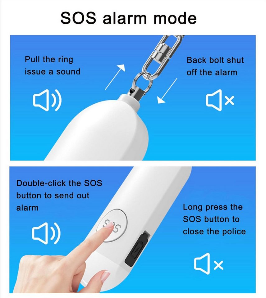 FELIXLEO 130dB Alarm und Blitzlicht schrecken Eindringlinge effektiv ab Alarmanlage Bild 5