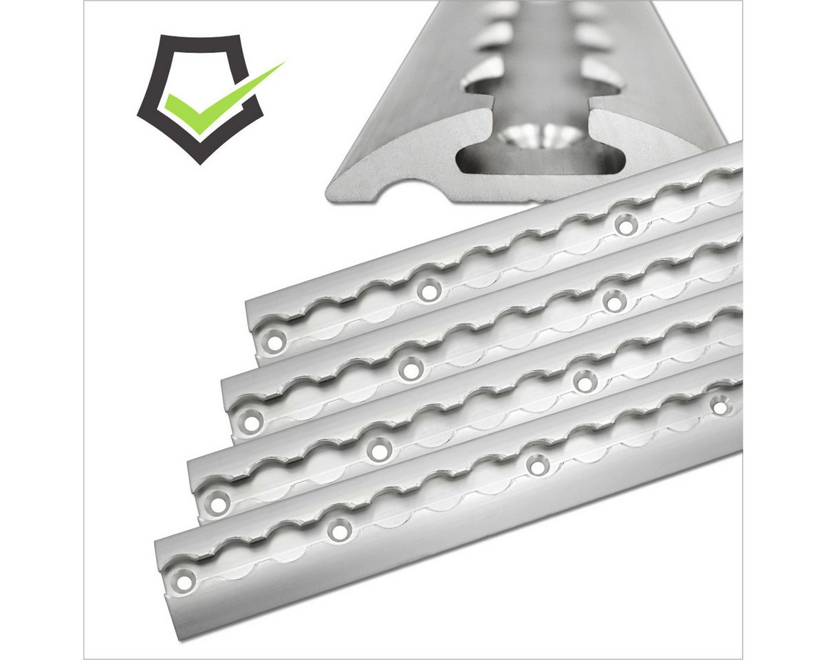 solidpro Spanngurt Airlineschiene 4x 0,5 Meter halbrund silber, TÜV zertifiziert (4-St) Bild 3