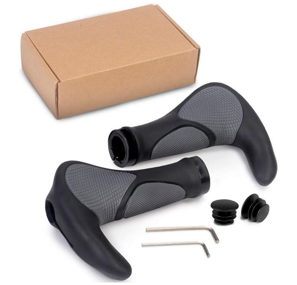 AFKSMILE Fahrradlenkergriff Fahrradgriffe ergonomisch, Lenkergriffe für MTB, Trekkingrad, E-Bike, Faltrad Griffe mit Zwei Seiten Lock-On Design aus rutschfestem Gummi Bild 4