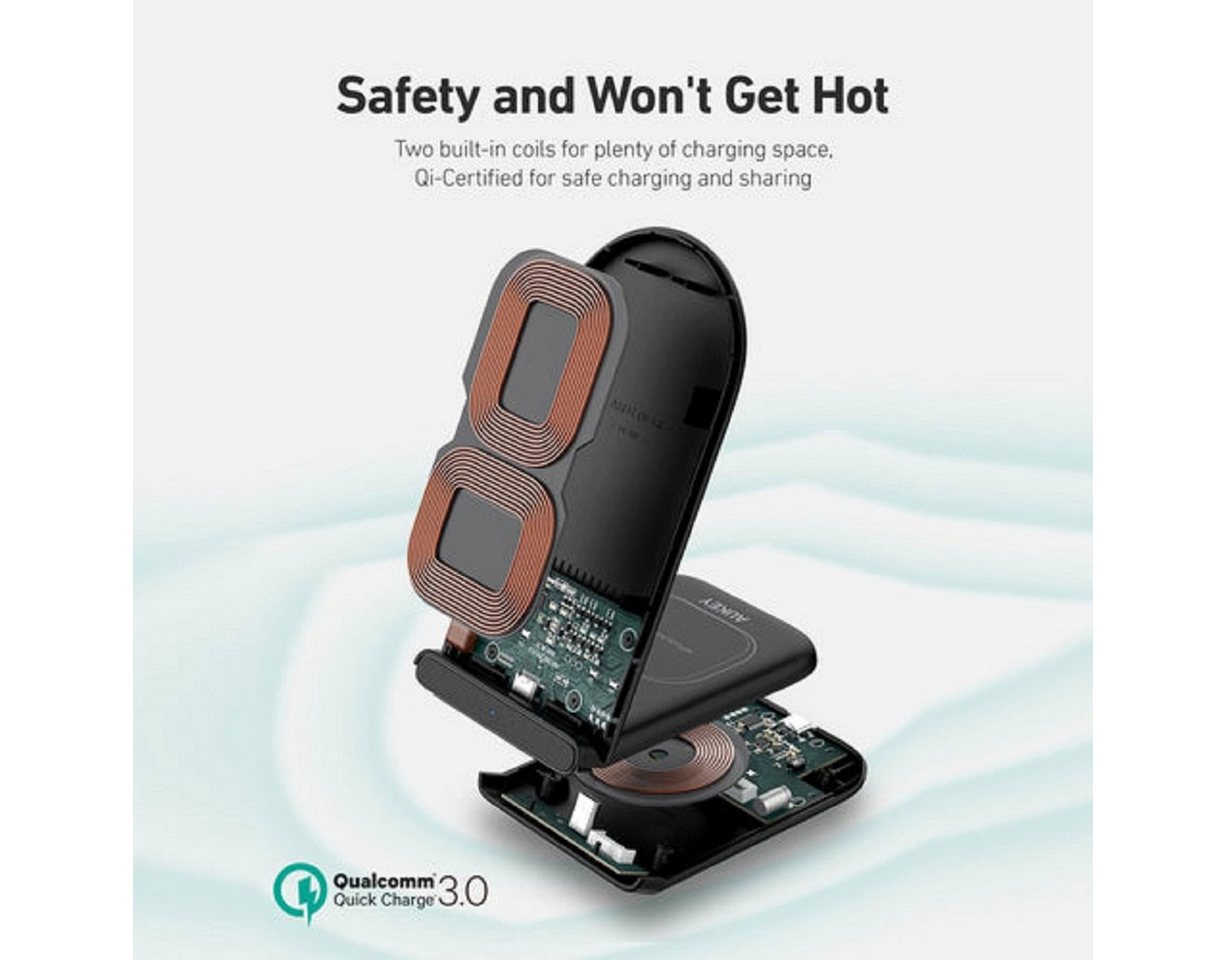 AUKEY Wireless Charger (2-in-1 Aircore Series Kabellos Ladestation) Bild 4