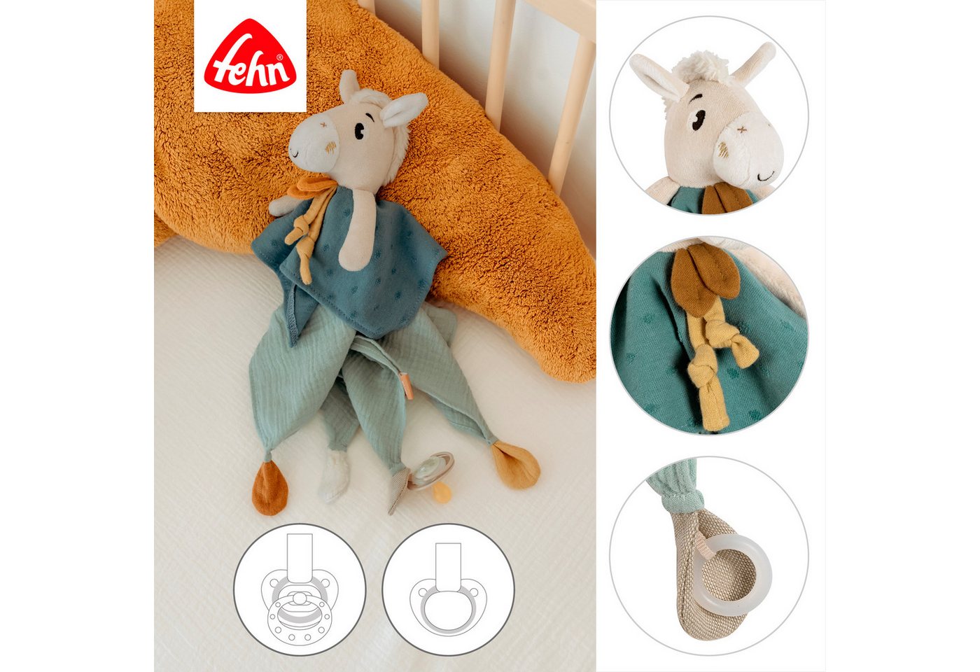 Fehn Kuscheltuch Pferdinand, Pferd Deluxe