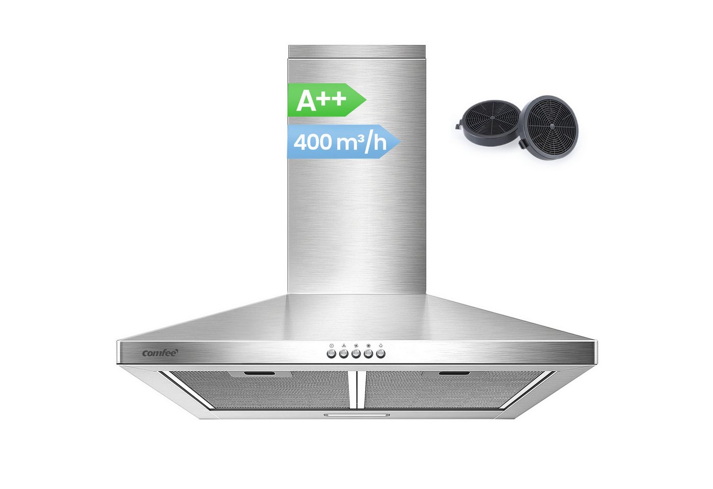 comfee Kaminhaube CH60A17EM400SS Kratzfest, LED-Beleuchtung, Rostfrei, Schmutzabweisend Bild 2