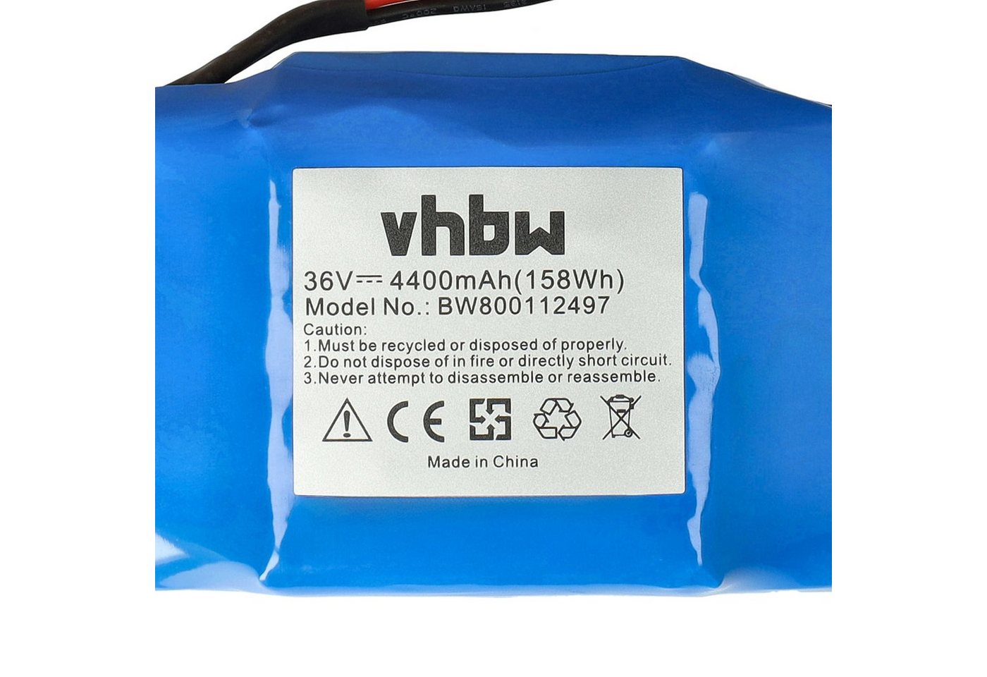vhbw Akku für Hoverboard (4400 mAh, 36 V, Li-Ion) Elektromobil-Akku Akku Li-Ion 4400 mAh (36 V, 1 St), Leistungsfähiger Austausch-Akku für Hoverboard, Maße (L x l x H): 14
