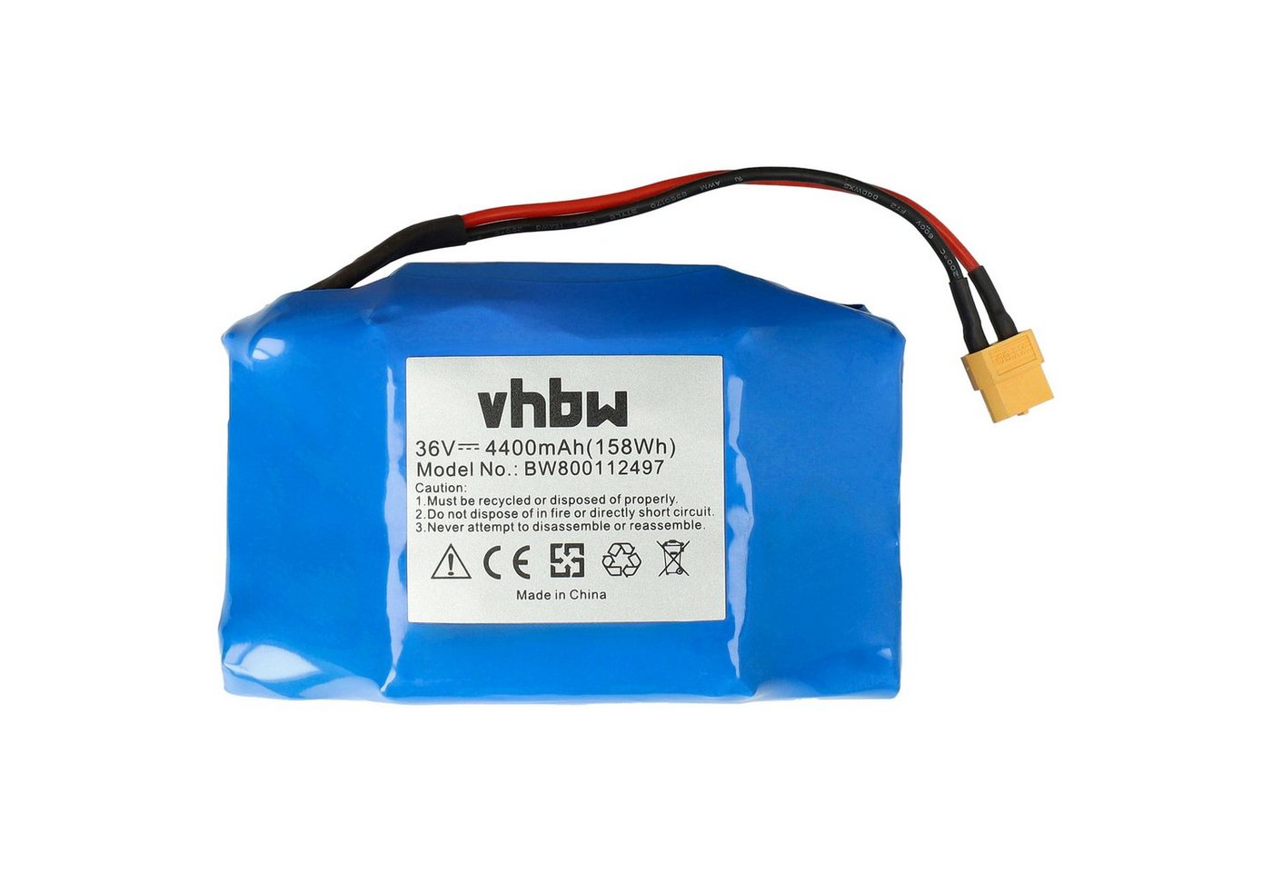 vhbw Akku für Hoverboard (4400 mAh, 36 V, Li-Ion) Elektromobil-Akku Akku Li-Ion 4400 mAh (36 V, 1 St), Leistungsfähiger Austausch-Akku für Hoverboard, Maße (L x l x H): 14 Bild 4