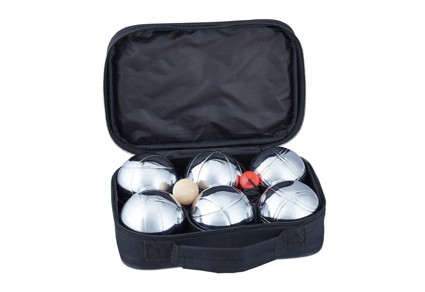 relaxdays Bowlingball 2 x Boule Set Metall 6 Kugeln (9-St)