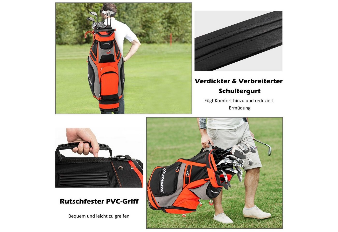 COSTWAY Golfbag-Regenschutz Golftasche, mit 14 Trennwänden Bild 2