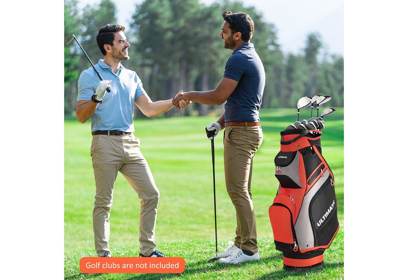 COSTWAY Golfbag-Regenschutz Golftasche, mit 14 Trennwänden Bild 3