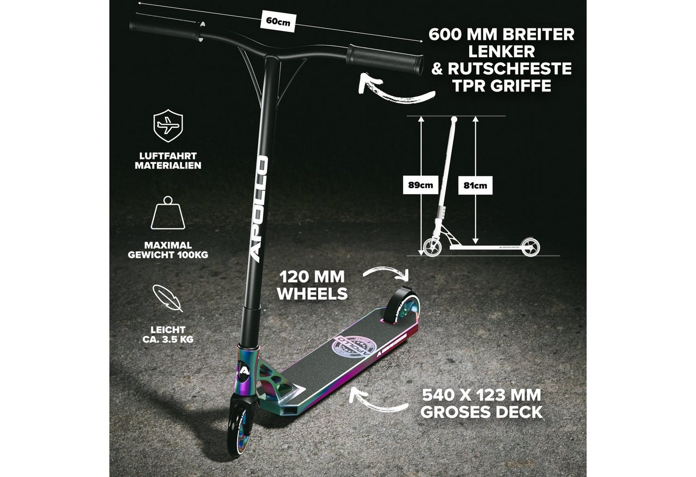 Apollo Stuntscooter Stunt Scooter Genesis Pro X Competition -, High End Roller Bild 2