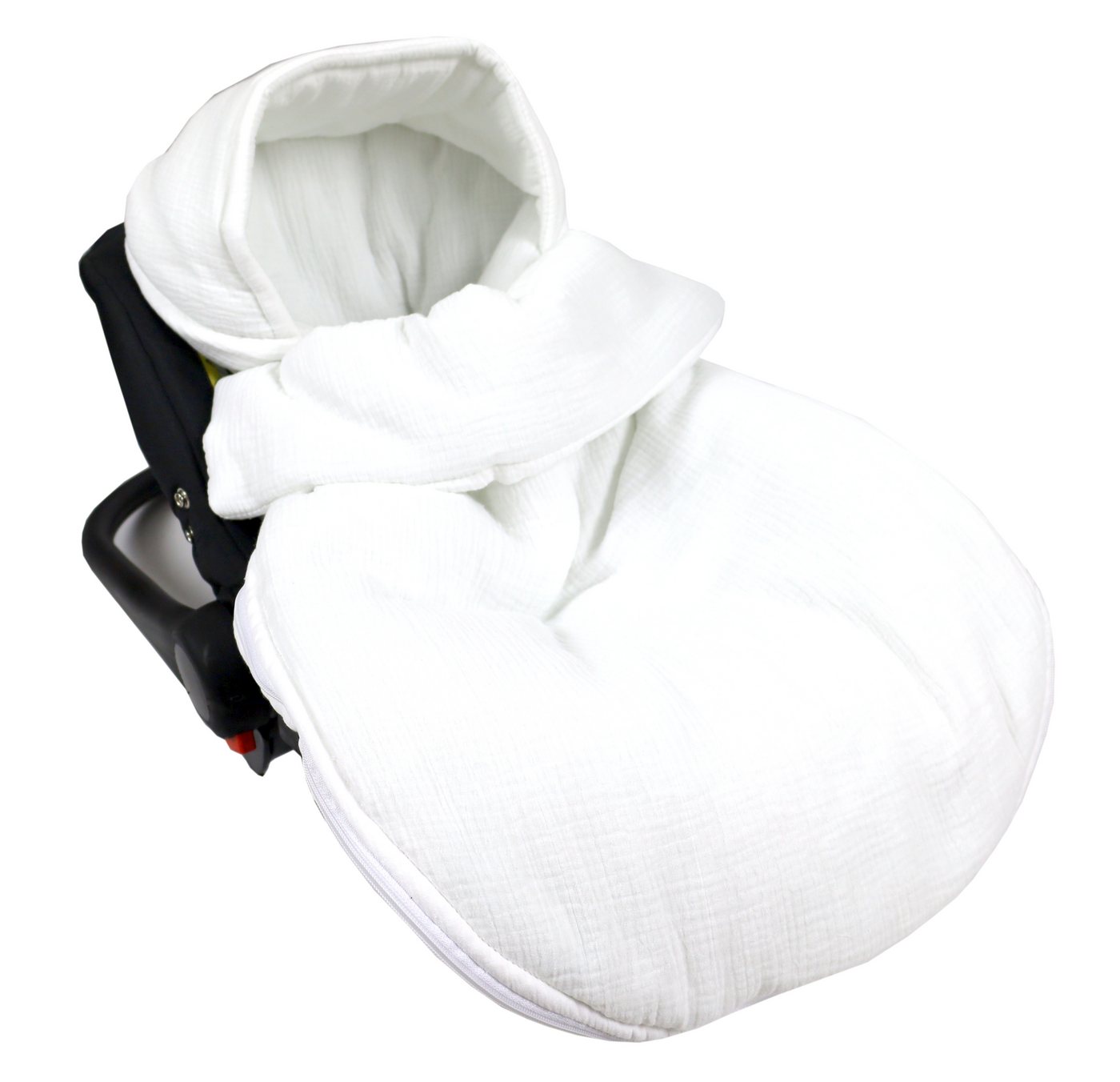 BabyLux Fußsack Sommerfußsack 90cm für Babyschale, Kinderwagen & Buggy Frühling Herbst, Musselin - Weiß Fußsack Bild 3