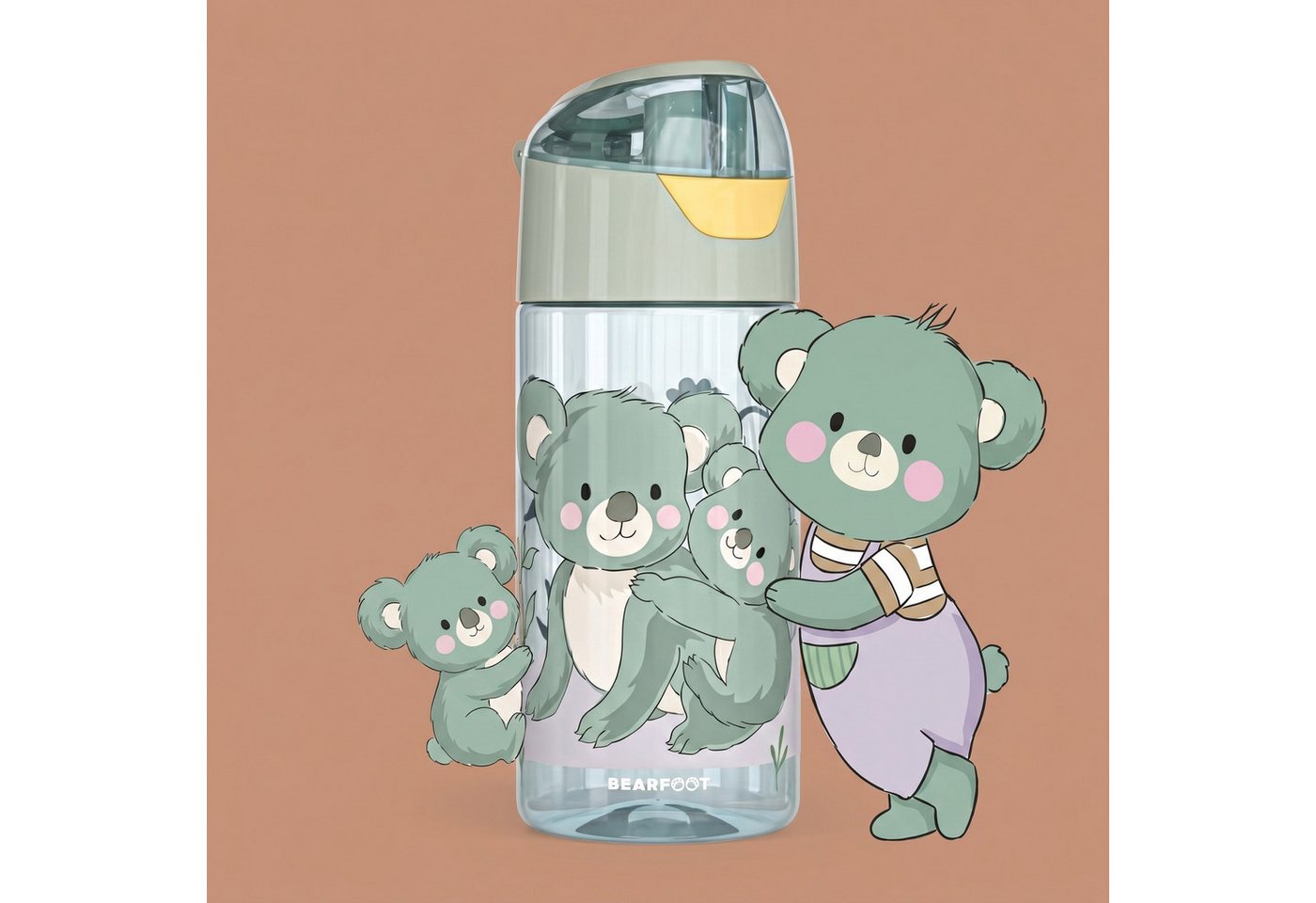 BEARFOOT Trinkflasche Trinkflasche Kinder, leichte Wasserflasche - Koala sage Bild 5