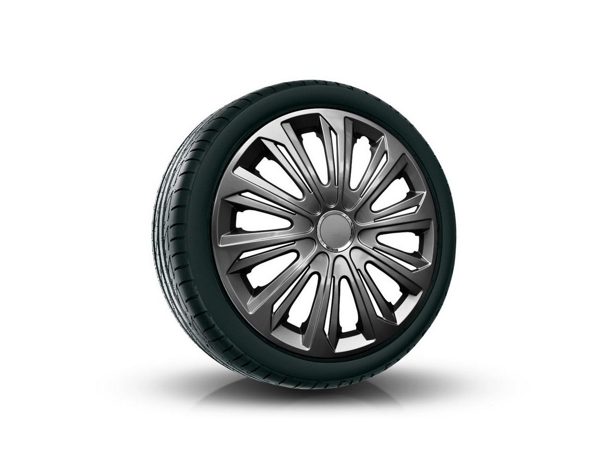 NRM Radkappe STRONG 14 Zoll in Graphite, 14 in Zoll, (4-St) Radzierblenden für Stahlfelgen Radkappen Satz 4er Set 14