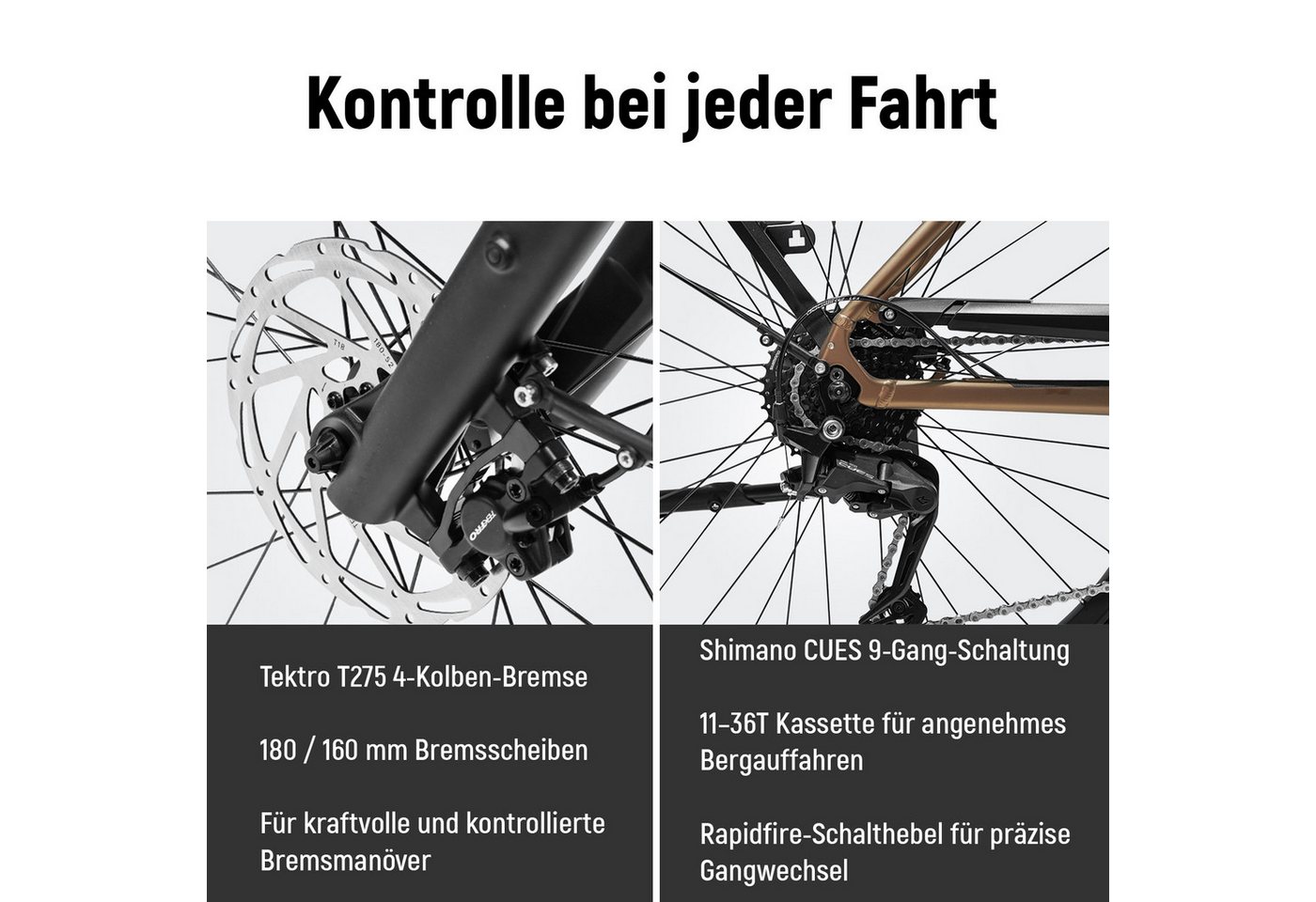DERUIZ E-Bike Cityrad 28 Zoll Quartz Pro 2026, 100 Nm Mittelmotor, 644 Wh, bis 161 km, 9 Gang SHIMANO Shimano CUES RD-U3020 Schaltwerk, Kettenschaltung, Mittelmotor, 644 Wh, (Drehmomentsensor, Aluminiumrahmen, Elektrofahrrad), Tiefeinsteiger, Mittelmotor, Schwalbe Reifen, Gepäckträger bis 25 kg Bild 4
