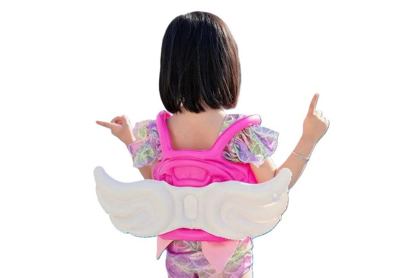 Sport-Knight® Schwimmweste Kinder Schwimmweste mit Engelsflügel mit Doppel-Airbag, Rosa oder Grün